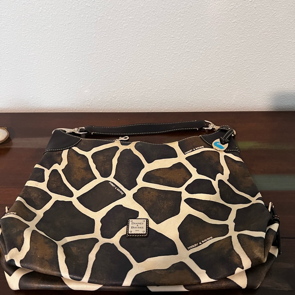 Dooney & Bourke Giraffe Print Brown and Black Hobo Bag